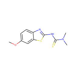 COc1ccc2nc(NC(=S)N(C)C)sc2c1 ZINC000013477901