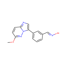 COc1ccc2ncc(-c3cccc(/C=N/O)c3)n2n1 ZINC001772596926