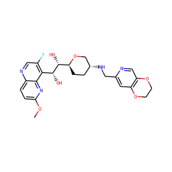 COc1ccc2ncc(F)c([C@@H](O)[C@H](O)[C@@H]3CC[C@@H](NCc4cc5c(cn4)OCCO5)CO3)c2n1 ZINC000096284027