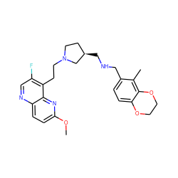 COc1ccc2ncc(F)c(CCN3CC[C@@H](CNCc4ccc5c(c4C)OCCO5)C3)c2n1 ZINC000045226569