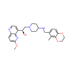 COc1ccc2nccc([C@H](O)CN3CCC(NCc4ccc5c(c4C)OCCO5)CC3)c2n1 ZINC000045323501