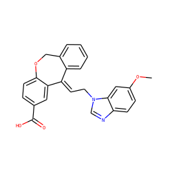 COc1ccc2ncn(C/C=C3\c4ccccc4COc4ccc(C(=O)O)cc43)c2c1 ZINC000013727118