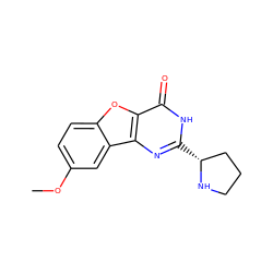 COc1ccc2oc3c(=O)[nH]c([C@@H]4CCCN4)nc3c2c1 ZINC000084668616