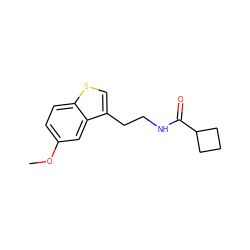 COc1ccc2scc(CCNC(=O)C3CCC3)c2c1 ZINC000013738666