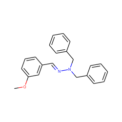 COc1cccc(/C=N/N(Cc2ccccc2)Cc2ccccc2)c1 ZINC000013528563