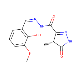 COc1cccc(/C=N\NC(=O)C2=NNC(=O)[C@@H]2C)c1O ZINC000100371499