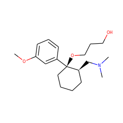 COc1cccc([C@@]2(OCCCO)CCCC[C@@H]2CN(C)C)c1 ZINC000029128879