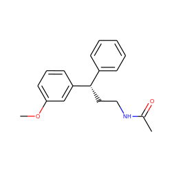 COc1cccc([C@@H](CCNC(C)=O)c2ccccc2)c1 ZINC000035075370