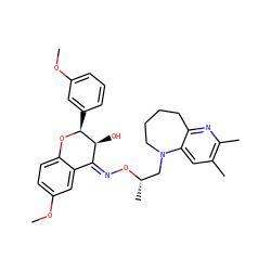 COc1cccc([C@@H]2Oc3ccc(OC)cc3/C(=N/O[C@@H](C)CN3CCCCc4nc(C)c(C)cc43)[C@@H]2O)c1 ZINC000008035706