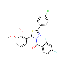 COc1cccc([C@@H]2SC(c3ccc(Cl)cc3)=NN2C(=O)c2ccc(F)cc2F)c1OC ZINC000014972875