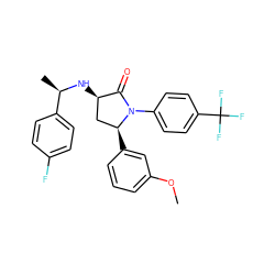 COc1cccc([C@H]2C[C@@H](N[C@H](C)c3ccc(F)cc3)C(=O)N2c2ccc(C(F)(F)F)cc2)c1 ZINC000040429870