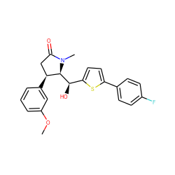 COc1cccc([C@H]2CC(=O)N(C)[C@H]2[C@H](O)c2ccc(-c3ccc(F)cc3)s2)c1 ZINC000036176572