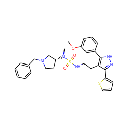 COc1cccc(-c2[nH]nc(-c3cccs3)c2CCNS(=O)(=O)N(C)[C@@H]2CCN(Cc3ccccc3)C2)c1 ZINC000072173567