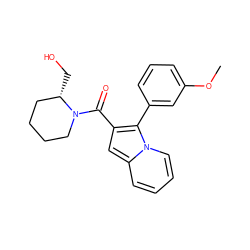 COc1cccc(-c2c(C(=O)N3CCCC[C@@H]3CO)cc3ccccn23)c1 ZINC000095557484