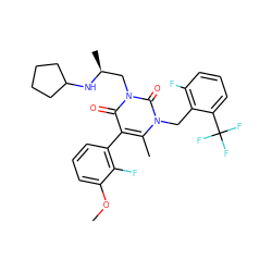 COc1cccc(-c2c(C)n(Cc3c(F)cccc3C(F)(F)F)c(=O)n(C[C@H](C)NC3CCCC3)c2=O)c1F ZINC000029048081