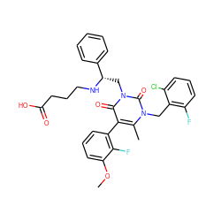 COc1cccc(-c2c(C)n(Cc3c(F)cccc3Cl)c(=O)n(C[C@H](NCCCC(=O)O)c3ccccc3)c2=O)c1F ZINC000042803639