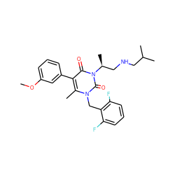 COc1cccc(-c2c(C)n(Cc3c(F)cccc3F)c(=O)n([C@@H](C)CNCC(C)C)c2=O)c1 ZINC000013553298