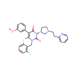 COc1cccc(-c2c(C)n(Cc3c(F)cccc3F)c(=O)n([C@@H]3CCN(CCc4ccccn4)C3)c2=O)c1 ZINC000026989341