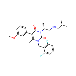 COc1cccc(-c2c(C)n(Cc3c(F)cccc3F)c(=O)n([C@H](C)CNCC(C)C)c2=O)c1 ZINC000013553299