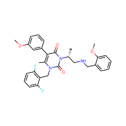 COc1cccc(-c2c(C)n(Cc3c(F)cccc3F)c(=O)n([C@H](C)CNCc3ccccc3OC)c2=O)c1 ZINC000028259620