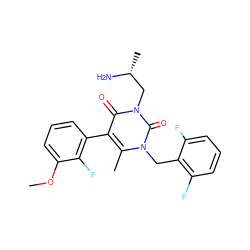 COc1cccc(-c2c(C)n(Cc3c(F)cccc3F)c(=O)n(C[C@@H](C)N)c2=O)c1F ZINC000013580572