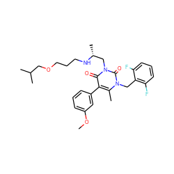 COc1cccc(-c2c(C)n(Cc3c(F)cccc3F)c(=O)n(C[C@@H](C)NCCCOCC(C)C)c2=O)c1 ZINC000013553281