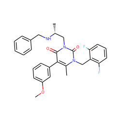 COc1cccc(-c2c(C)n(Cc3c(F)cccc3F)c(=O)n(C[C@@H](C)NCc3ccccc3)c2=O)c1 ZINC000013553279