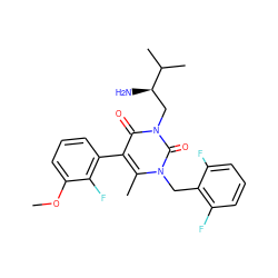 COc1cccc(-c2c(C)n(Cc3c(F)cccc3F)c(=O)n(C[C@@H](N)C(C)C)c2=O)c1F ZINC000013580578