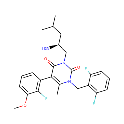 COc1cccc(-c2c(C)n(Cc3c(F)cccc3F)c(=O)n(C[C@@H](N)CC(C)C)c2=O)c1F ZINC000013580588