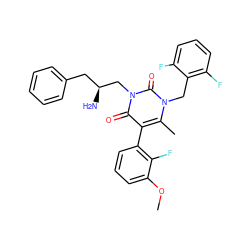 COc1cccc(-c2c(C)n(Cc3c(F)cccc3F)c(=O)n(C[C@@H](N)Cc3ccccc3)c2=O)c1F ZINC000013580594