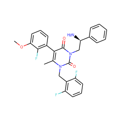 COc1cccc(-c2c(C)n(Cc3c(F)cccc3F)c(=O)n(C[C@@H](N)c3ccccc3)c2=O)c1F ZINC000013609590