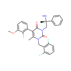 COc1cccc(-c2c(C)n(Cc3c(F)cccc3F)c(=O)n(C[C@](C)(N)c3ccccc3)c2=O)c1F ZINC000040430716