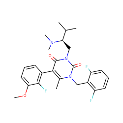 COc1cccc(-c2c(C)n(Cc3c(F)cccc3F)c(=O)n(C[C@H](C(C)C)N(C)C)c2=O)c1F ZINC000013609613