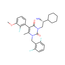 COc1cccc(-c2c(C)n(Cc3c(F)cccc3F)c(=O)n(C[C@H](N)C3CCCCC3)c2=O)c1F ZINC000013580583