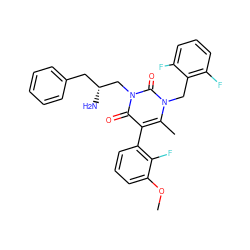 COc1cccc(-c2c(C)n(Cc3c(F)cccc3F)c(=O)n(C[C@H](N)Cc3ccccc3)c2=O)c1F ZINC000013580592