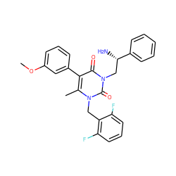 COc1cccc(-c2c(C)n(Cc3c(F)cccc3F)c(=O)n(C[C@H](N)c3ccccc3)c2=O)c1 ZINC000013609617