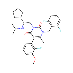 COc1cccc(-c2c(C)n(Cc3c(F)cccc3F)c(=O)n(C[C@H](NC(C)C)C3CCCC3)c2=O)c1F ZINC000013580600