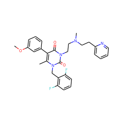 COc1cccc(-c2c(C)n(Cc3c(F)cccc3F)c(=O)n(CCN(C)CCc3ccccn3)c2=O)c1 ZINC000013519292