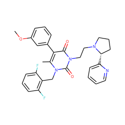 COc1cccc(-c2c(C)n(Cc3c(F)cccc3F)c(=O)n(CCN3CCC[C@@H]3c3ccccn3)c2=O)c1 ZINC000026165027