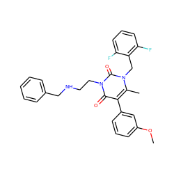 COc1cccc(-c2c(C)n(Cc3c(F)cccc3F)c(=O)n(CCNCc3ccccc3)c2=O)c1 ZINC000026168060