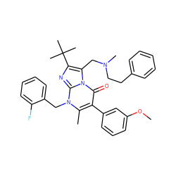 COc1cccc(-c2c(C)n(Cc3ccccc3F)c3nc(C(C)(C)C)c(CN(C)CCc4ccccc4)n3c2=O)c1 ZINC000029473917