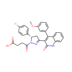 COc1cccc(-c2c(C3=NN(C(=O)CCC(=O)O)[C@H](c4ccc(Cl)cc4)C3)c(=O)[nH]c3ccccc23)c1 ZINC000096283760