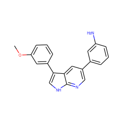 COc1cccc(-c2c[nH]c3ncc(-c4cccc(N)c4)cc23)c1 ZINC000299829112