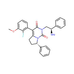 COc1cccc(-c2c3n(c(=O)n(C[C@H](N)c4ccccc4)c2=O)[C@H](c2ccccc2)CC3)c1F ZINC000028128574