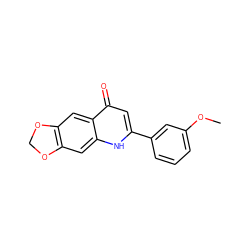 COc1cccc(-c2cc(=O)c3cc4c(cc3[nH]2)OCO4)c1 ZINC000005503296