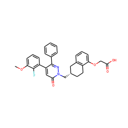 COc1cccc(-c2cc(=O)n(C[C@H]3CCc4c(cccc4OCC(=O)O)C3)nc2-c2ccccc2)c1F ZINC000299857273