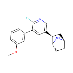 COc1cccc(-c2cc([C@H]3C[C@H]4CC[C@H]3N4)cnc2F)c1 ZINC000253634281