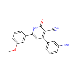 COc1cccc(-c2cc(-c3cccc(N)c3)c(C#N)c(=O)[nH]2)c1 ZINC000299867274