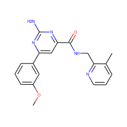 COc1cccc(-c2cc(C(=O)NCc3ncccc3C)nc(N)n2)c1 ZINC000045340229