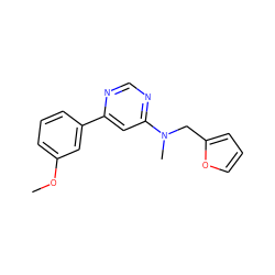 COc1cccc(-c2cc(N(C)Cc3ccco3)ncn2)c1 ZINC000004239240